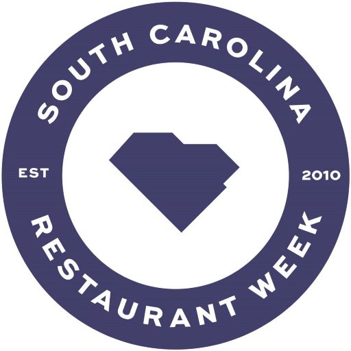 navy blue bold circle with south carolina navy state shape cutout in the center Text: South Carolina Restaurant Week Est 2010 Logo