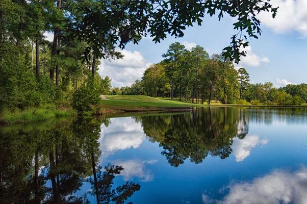 Pond near fairway at Mid Carolina Golf Course
