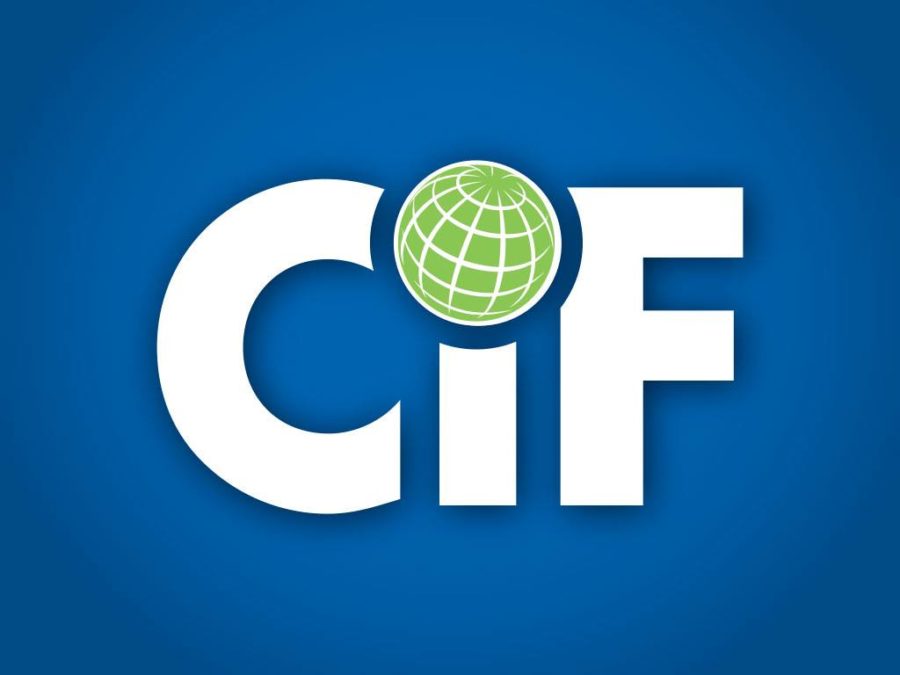CIF, the dot of the i is a globe (columbia international festival logo)
