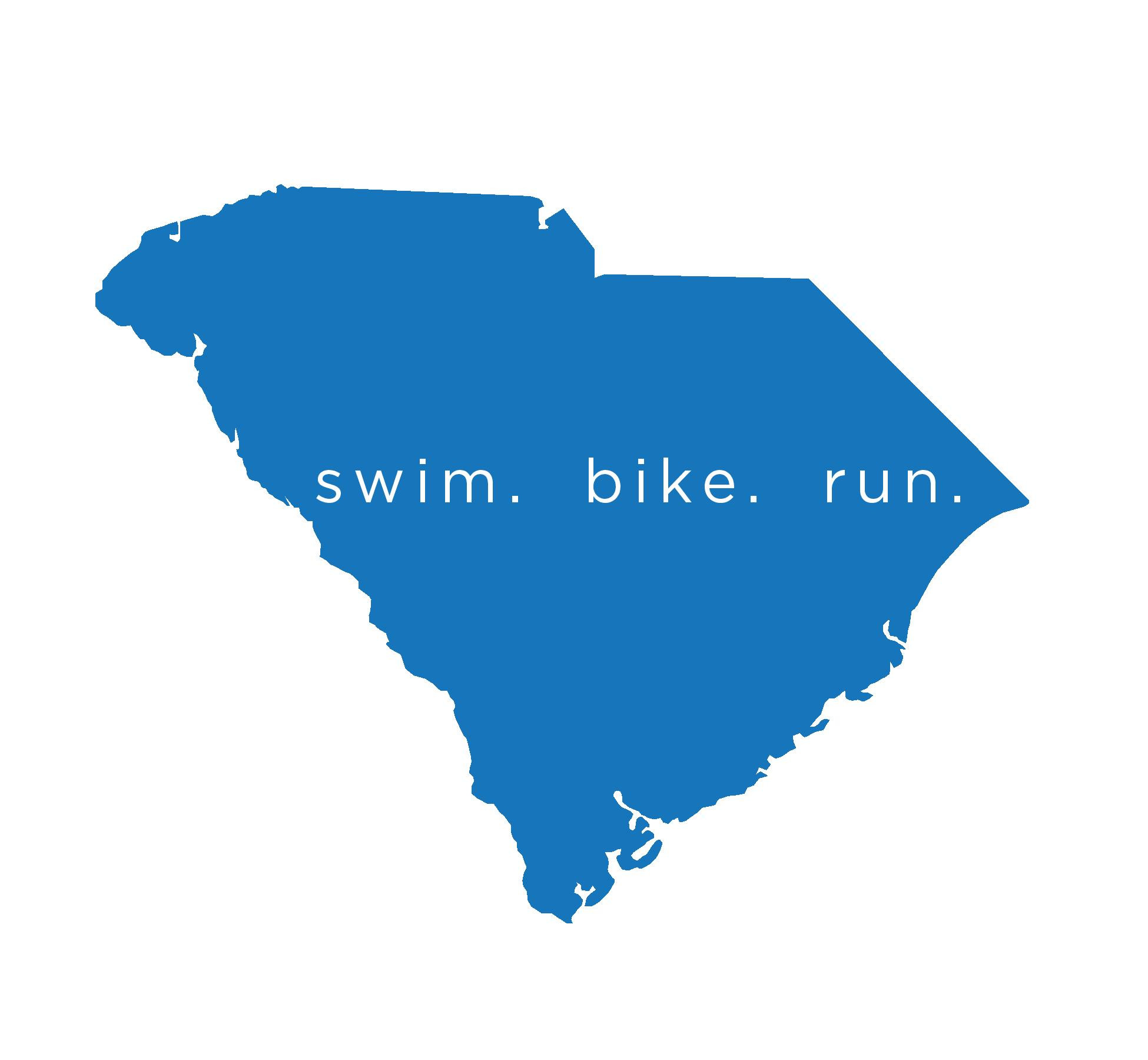 blue sc outline words swim.bike.run. in the center