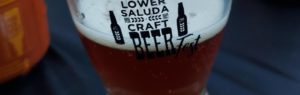 Beer pint. Text Reads: " Lower Saluda Craft Beer Fest"