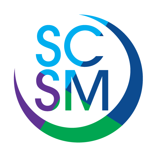 SCSM with half crescent moon purple green and blue
