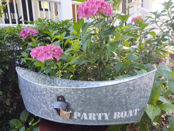 Tin Beverage Container Large, Text Reads:"Party Boat"