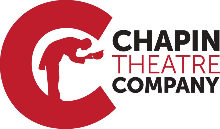 chapin theatre company oversized c with bowing silhouette of a man extending his top hat in the center