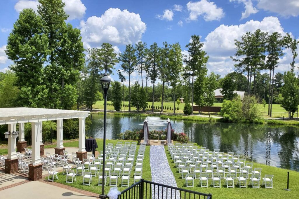 Doko Manor wedding set up on back lawn