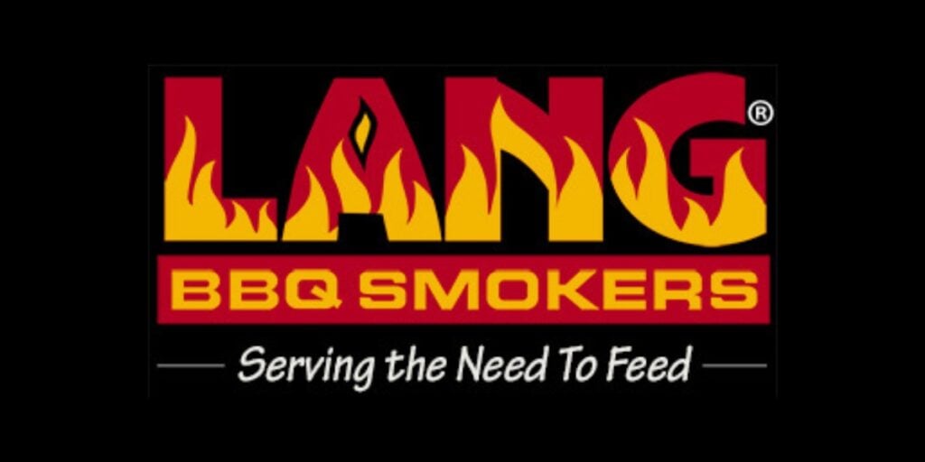 Lang BBQ Smokers Logo with large letters and flames