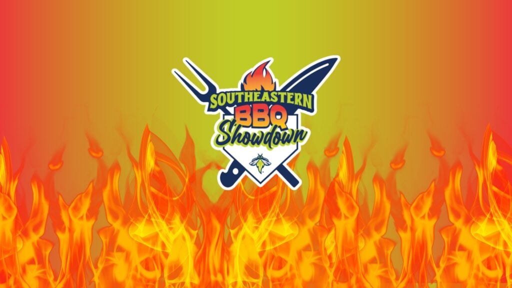 Southeastern BBQ Showdown logo with flames in the background