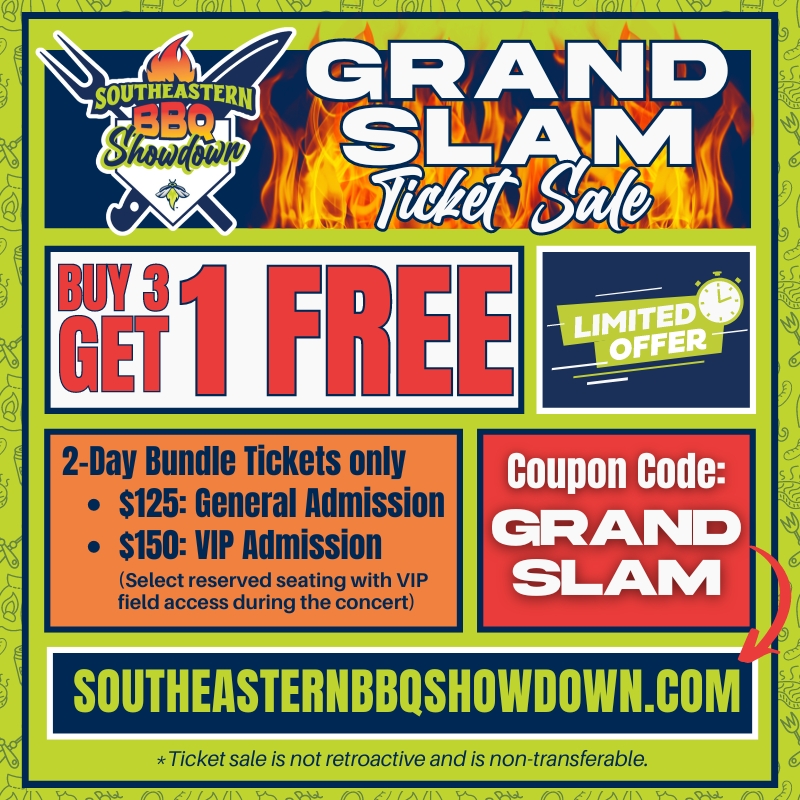 Grand Slam Ticket Sale. Buy 3 Get 1 Free. Use Coupon Code: GRANDSLAM